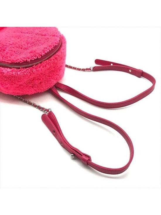 Chanel CC Logo Turnlock Quilted Pile Mini Chain Pack Backpack Pink main image 5